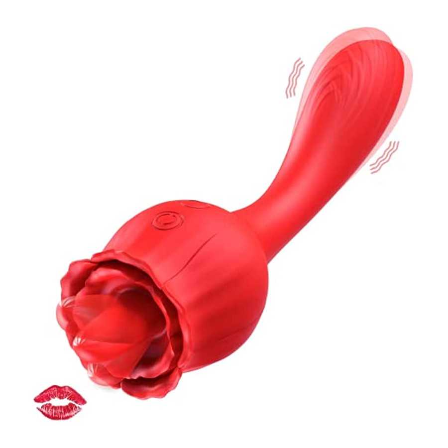 Rose Tongue Vibrator Sex Toys for Women Pleasure, Kiki’s Toy Licking Adult Vibrator Massager Adult Toy with 10 Licking & 20 Vibr