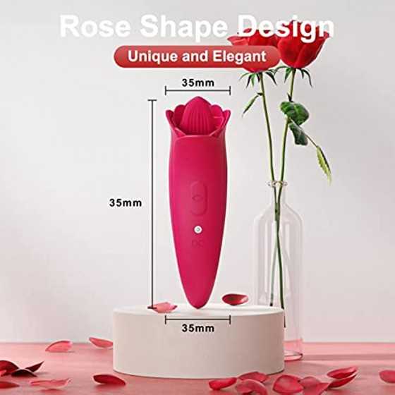 Rose Shaped Toy for Woman Clitoral Sex Toys G Spot Vibrator, SUNFOME Tongue Licking Vibrator Adult Sensory Toys Dildo Adult Sex 