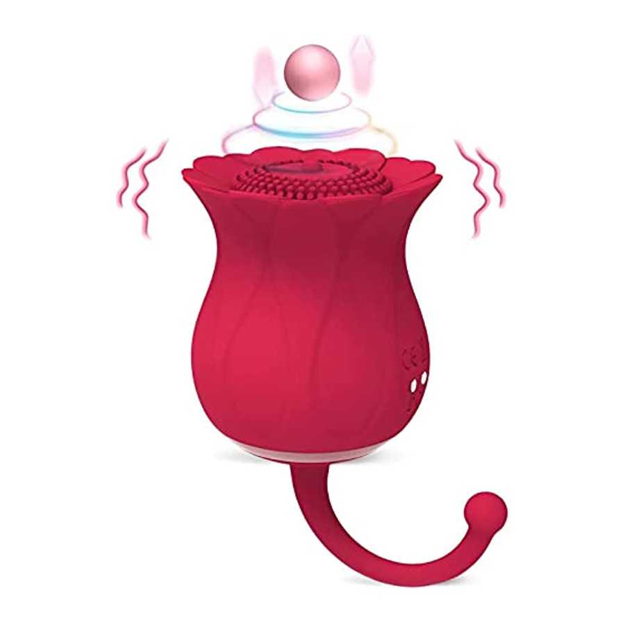 Sex Toy for Womens Rose Toys Clit Vibrator Tongue Sucking Clitoral Vibrater Nipple Stimulator 10 Vibration Rechargeable Clitoris