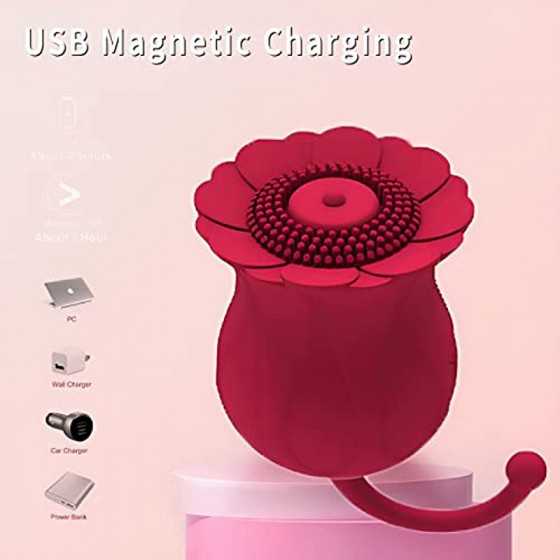 Sex Toy for Womens Rose Toys Clit Vibrator Tongue Sucking Clitoral Vibrater Nipple Stimulator 10 Vibration Rechargeable Clitoris