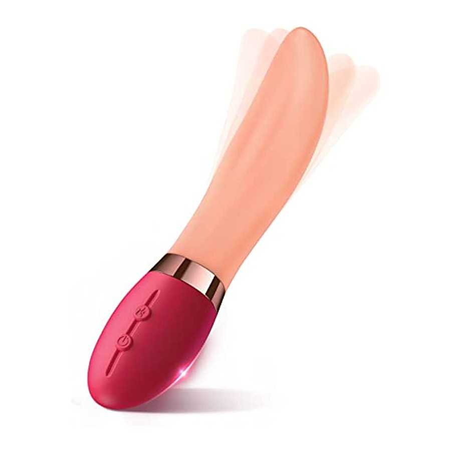 Clitoris Tongue Licking Vibrator,G-spot Nipple Stimulator wiht 10 Vibration Modes Heating Soft Dildo Vibrators USB Rechargeable,