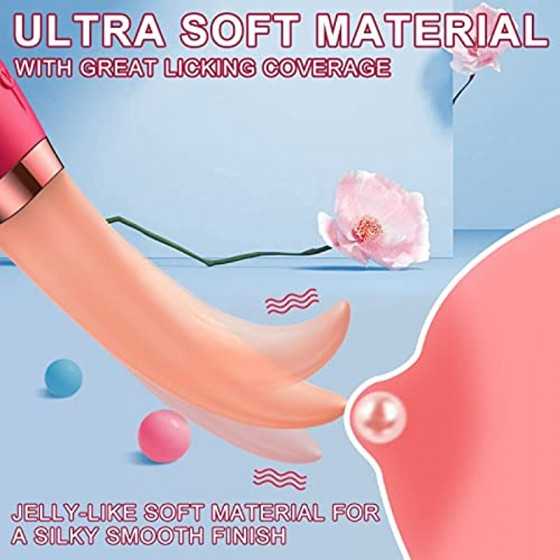 Clitoris Tongue Licking Vibrator,G-spot Nipple Stimulator wiht 10 Vibration Modes Heating Soft Dildo Vibrators USB Rechargeable,