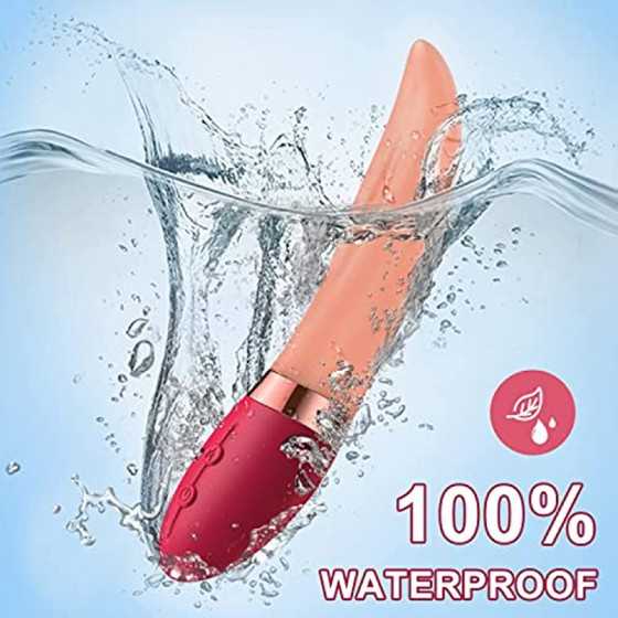 Clitoris Tongue Licking Vibrator,G-spot Nipple Stimulator wiht 10 Vibration Modes Heating Soft Dildo Vibrators USB Rechargeable,