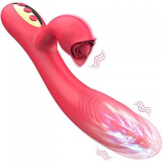 Thrusting Rabbit G Spot Vibrators Sex Toys for Woman with 10 Thrusting Modes 10 Vibration Modes Triple Stimulator Waterproof Rec