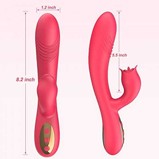 Thrusting Rabbit G Spot Vibrators Sex Toys for Woman with 10 Thrusting Modes 10 Vibration Modes Triple Stimulator Waterproof Rec