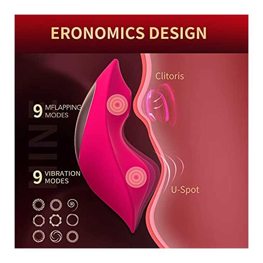 Wearable Clitoral G Spot Vibrator for Women, Rose Toy for Woman with 9 Vibrating Modes, Nipples Clitoral Stimulator Sex Toys wit