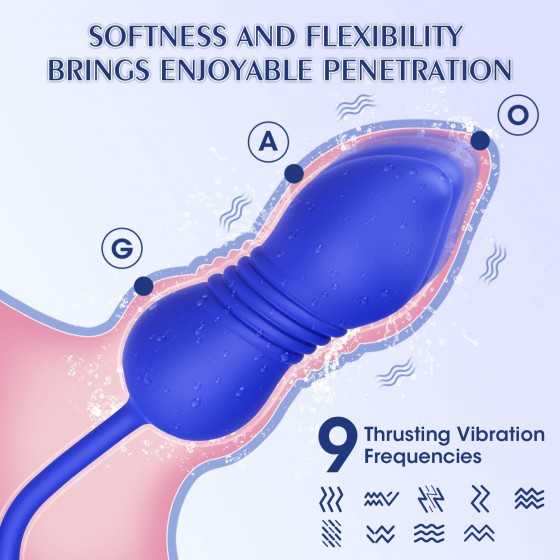 Rose Sex Toys with Thrusting Dildo - 3 in 1 Adult Toys Clitoral G Spot Vibrator Rose Sex Stimulator for Women with 9 Tongue Lick