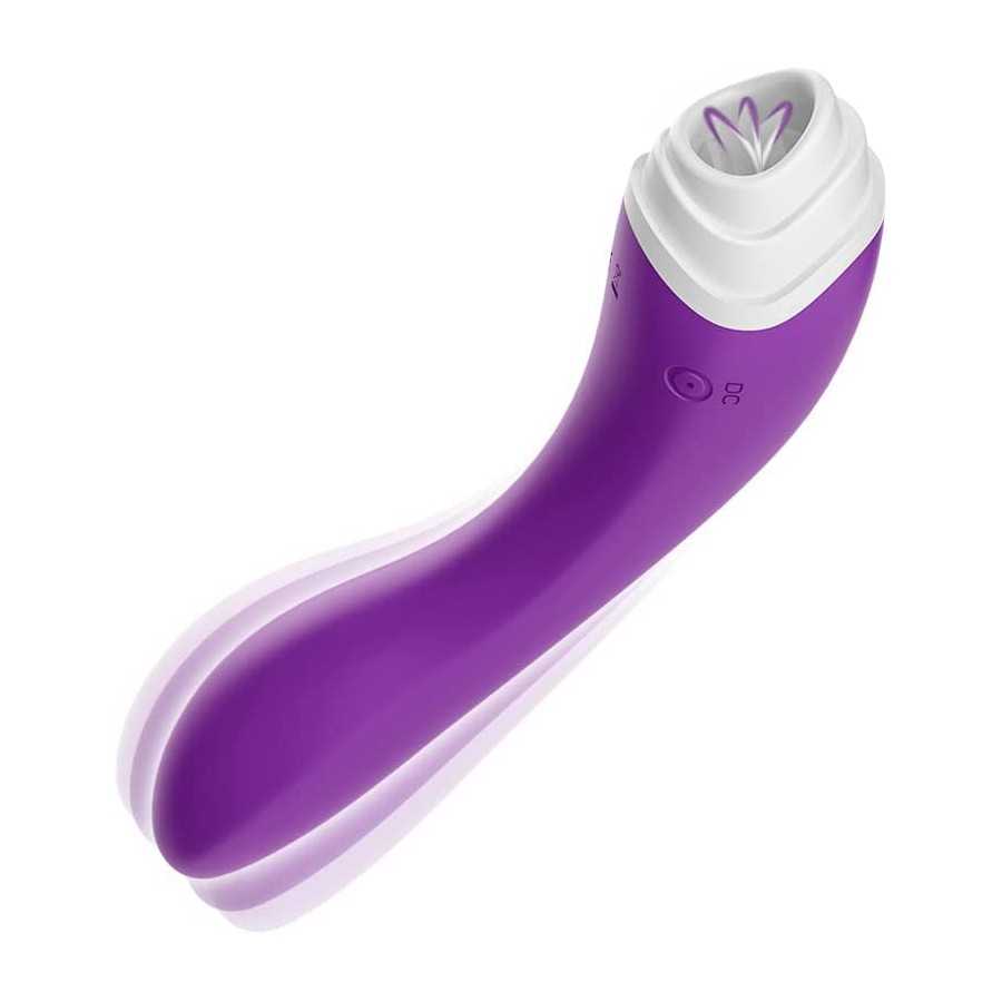 2 in 1 Tongue Licking And G Spot Dildo Vibrator- With Heating Function Nine Tongue Licking Vibration Modes, Nipples Clit Vagina 