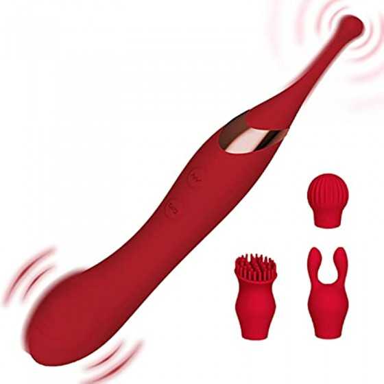 High Frequency Clitoral Vibrator G Spot Stimulator with Double-Sided Flapping, 2 in 1 Powerful Vibrating & Hitting Clit Nipple M