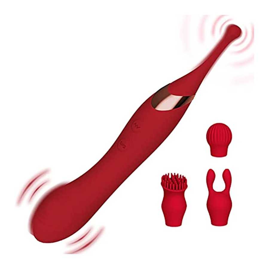 High Frequency Clitoral Vibrator G Spot Stimulator with Double-Sided Flapping, 2 in 1 Powerful Vibrating & Hitting Clit Nipple M