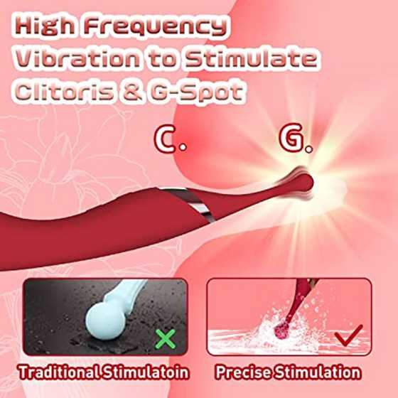 High Frequency Clitoral Vibrator G Spot Stimulator with Double-Sided Flapping, 2 in 1 Powerful Vibrating & Hitting Clit Nipple M