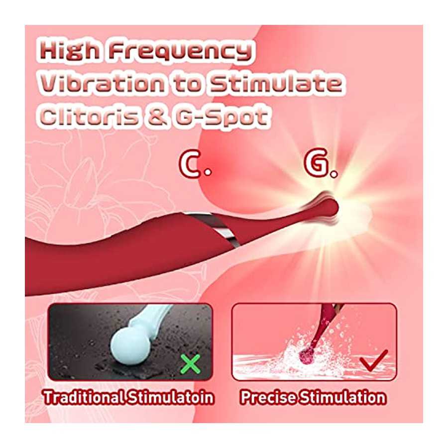 High Frequency Clitoral Vibrator G Spot Stimulator with Double-Sided Flapping, 2 in 1 Powerful Vibrating & Hitting Clit Nipple M