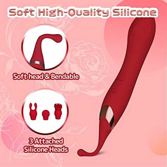 High Frequency Clitoral Vibrator G Spot Stimulator with Double-Sided Flapping, 2 in 1 Powerful Vibrating & Hitting Clit Nipple M