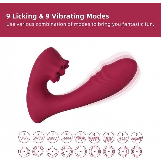 Clitoral Licking Vibrator, Clitoral G Spot Vibrator Clitoris Massage Tongue Vibrating Licking Stimulator, Adult Sex Toys for Wom