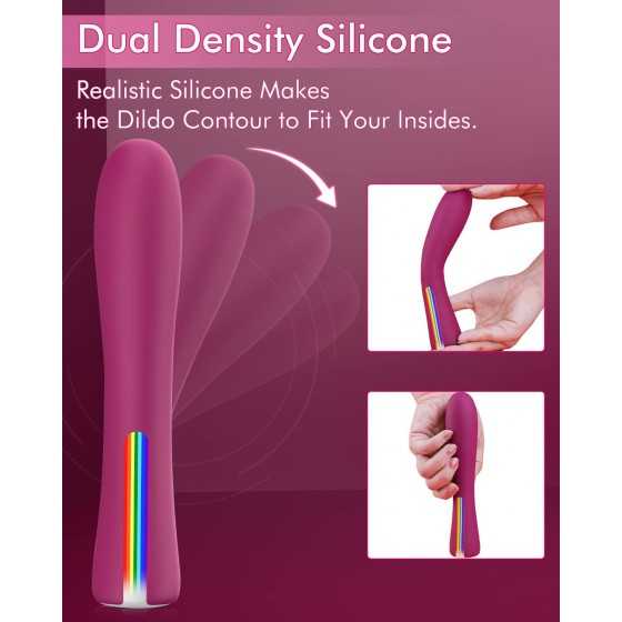 G Spot Dildo Vibrator - MOOLIGIRL Vibrating Wand Clitoral Vibrator with 11 Vibration Modes, Rose Sex Personal Massager Clitoral 