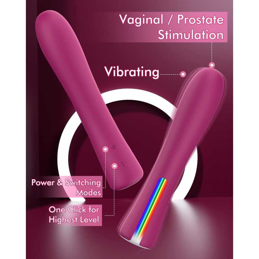 G Spot Dildo Vibrator - MOOLIGIRL Vibrating Wand Clitoral Vibrator with 11 Vibration Modes, Rose Sex Personal Massager Clitoral 