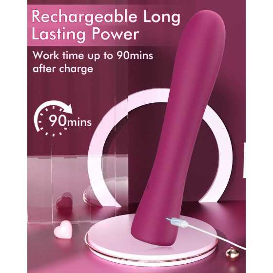 G Spot Dildo Vibrator - MOOLIGIRL Vibrating Wand Clitoral Vibrator with 11 Vibration Modes, Rose Sex Personal Massager Clitoral 