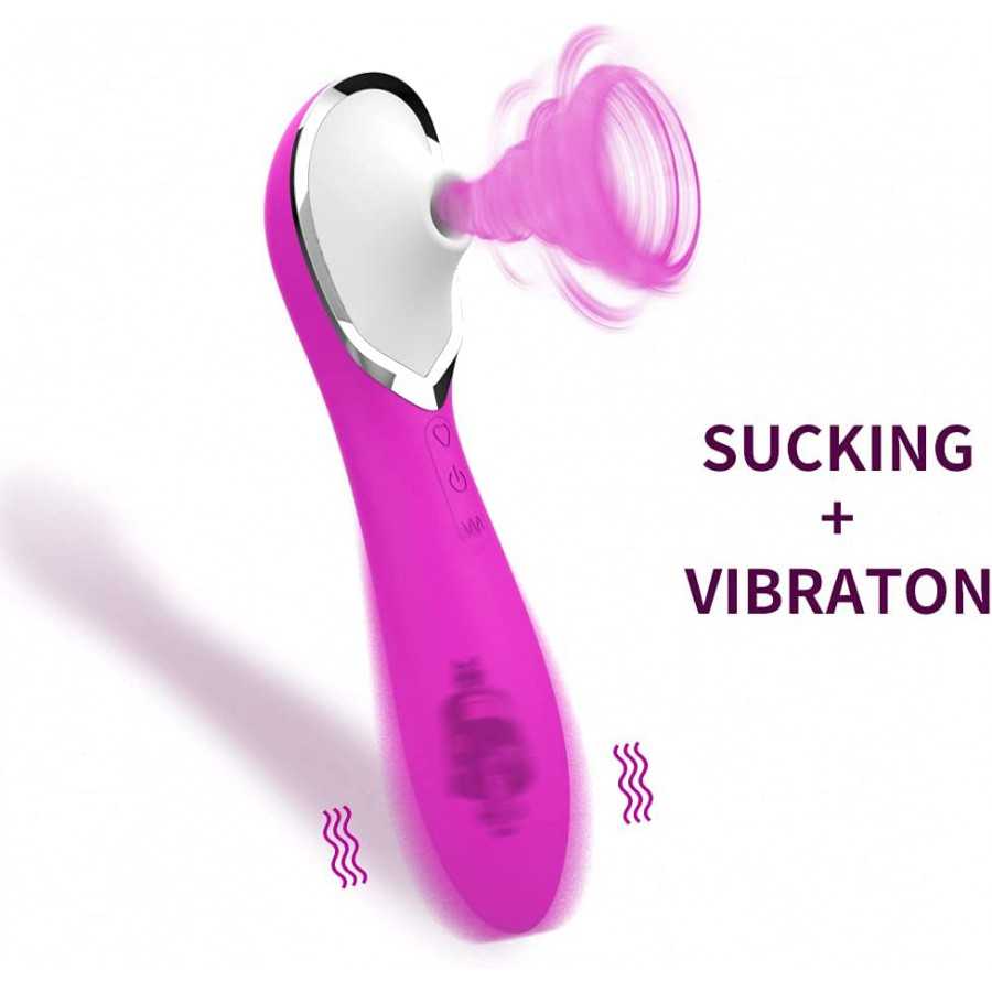 Sucking Vibrator for Women with 10 Intense Suction and 10 Speed Vibration Rechargeable Clit Sucker Nipple Stimulator Sex Toys fo