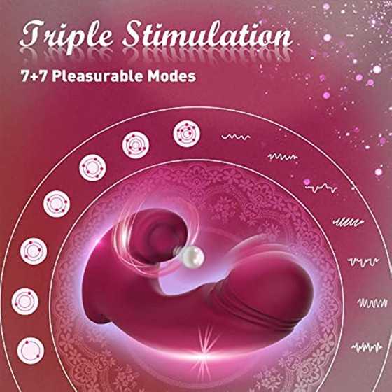 Clitoral Vibrator Wiggling G Spot Vibrator, Clit Vaginal Stimulator Realistic Dildo with 7 Flapping & Vibrating Modes, Rechargea
