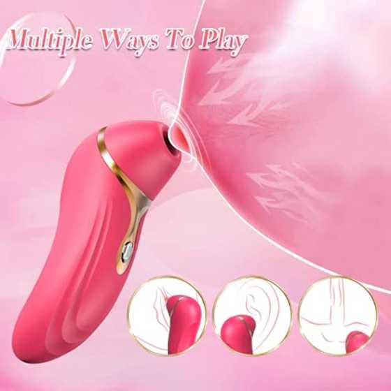 Clitoral Sucking,Women Vibrator Sex Toys,Clit Nipple Stimulation with 3 Pulse Pure Suction Intensity,G spot Dildo Vibrator Rose 