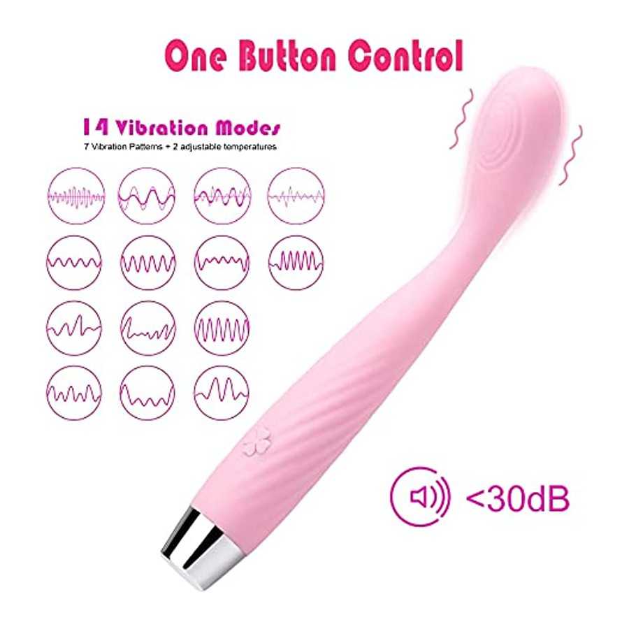 G Spot Vibrator, Orgasm Fast Finger Shaped Waterproof Softer and Flexible Full Silicone Vibes for Women, 14 Vibrations Clitoris 