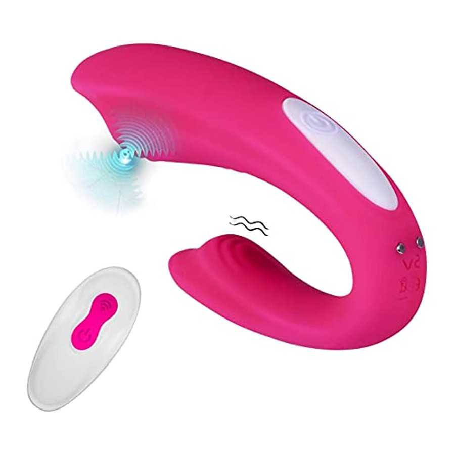 Rechargeable Clitoral and G-Spot Vibrator, Sex Toy Couples Vibrator with 9 Powerful Vibrations, Wireless Remote Control Clitoris