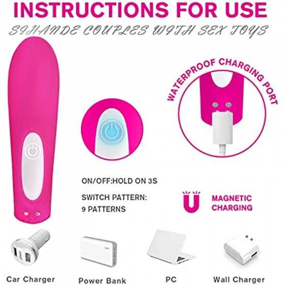 Rechargeable Clitoral and G-Spot Vibrator, Sex Toy Couples Vibrator with 9 Powerful Vibrations, Wireless Remote Control Clitoris