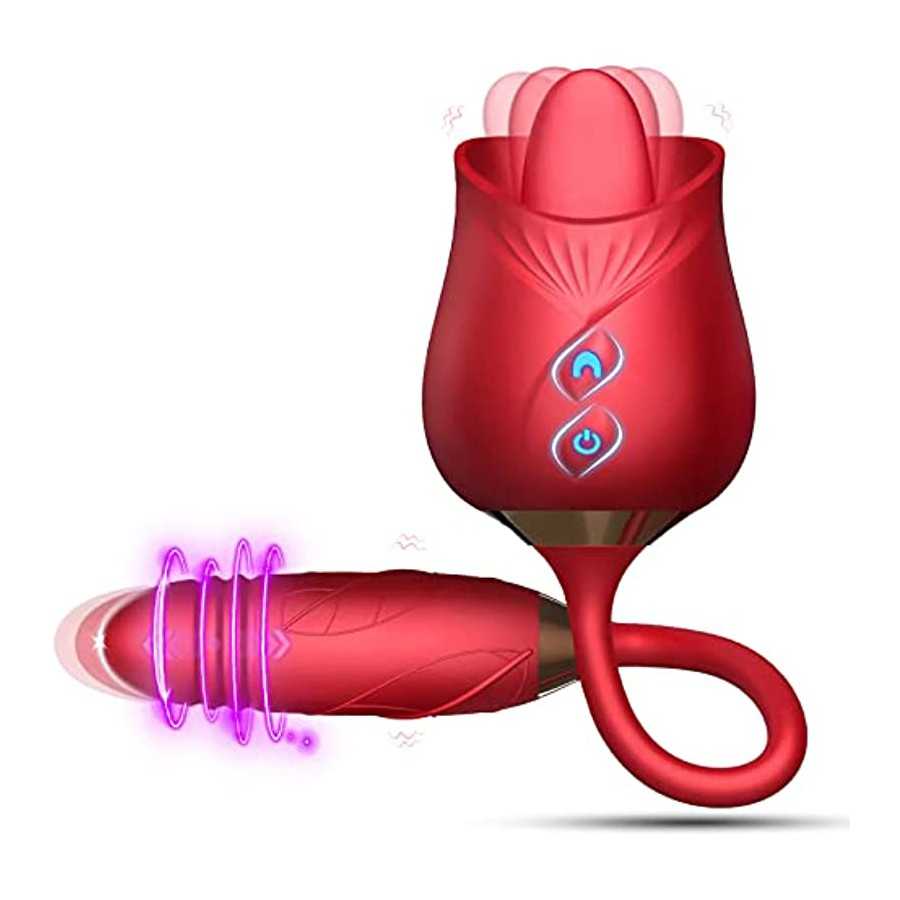 Rose Sex Stimulator for Women, Rose Toys Woman Sex Thrusting and Licking, Rose Adult Sex Toys Games Clitoral Tongue Thrusting G 