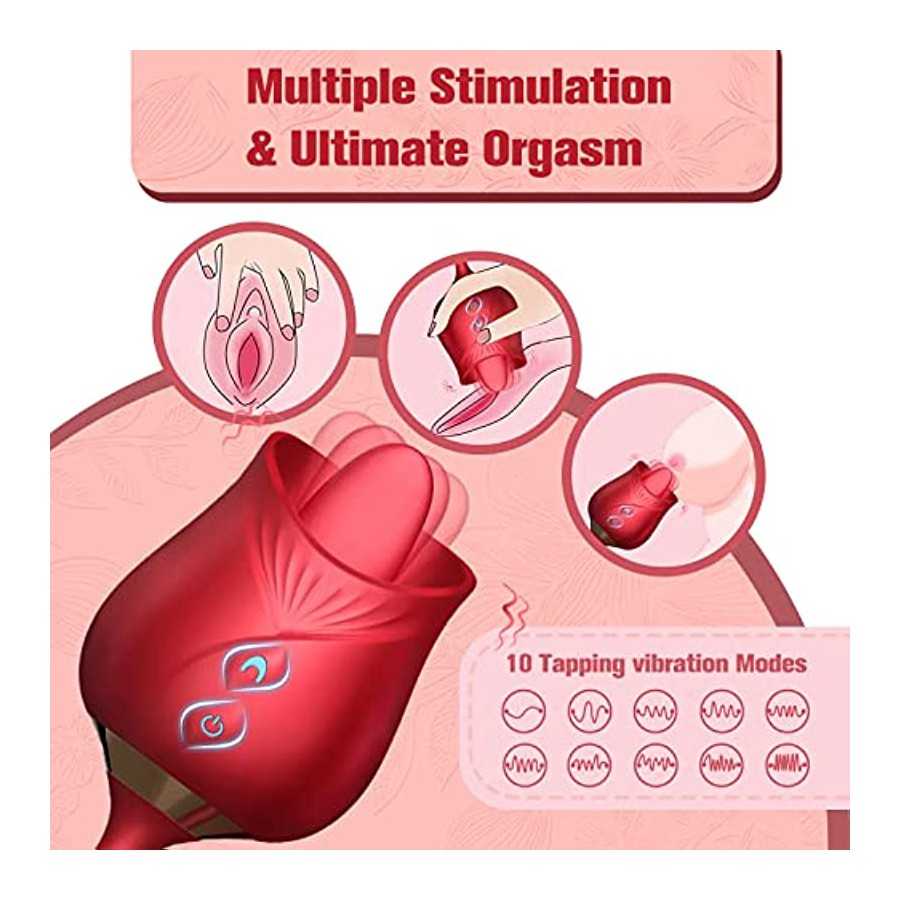 Rose Sex Stimulator for Women, Rose Toys Woman Sex Thrusting and Licking, Rose Adult Sex Toys Games Clitoral Tongue Thrusting G 