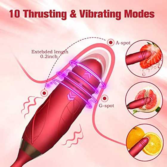 Rose Sex Stimulator for Women, Rose Toys Woman Sex Thrusting and Licking, Rose Adult Sex Toys Games Clitoral Tongue Thrusting G 