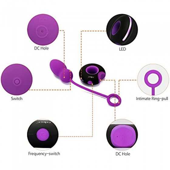 Odeco USB Rechargeable Wireless Remote Control Vibrating Silicone Bullet Egg LED Light 7-Frequency Pleasure Adult Sex Toys Vibe 