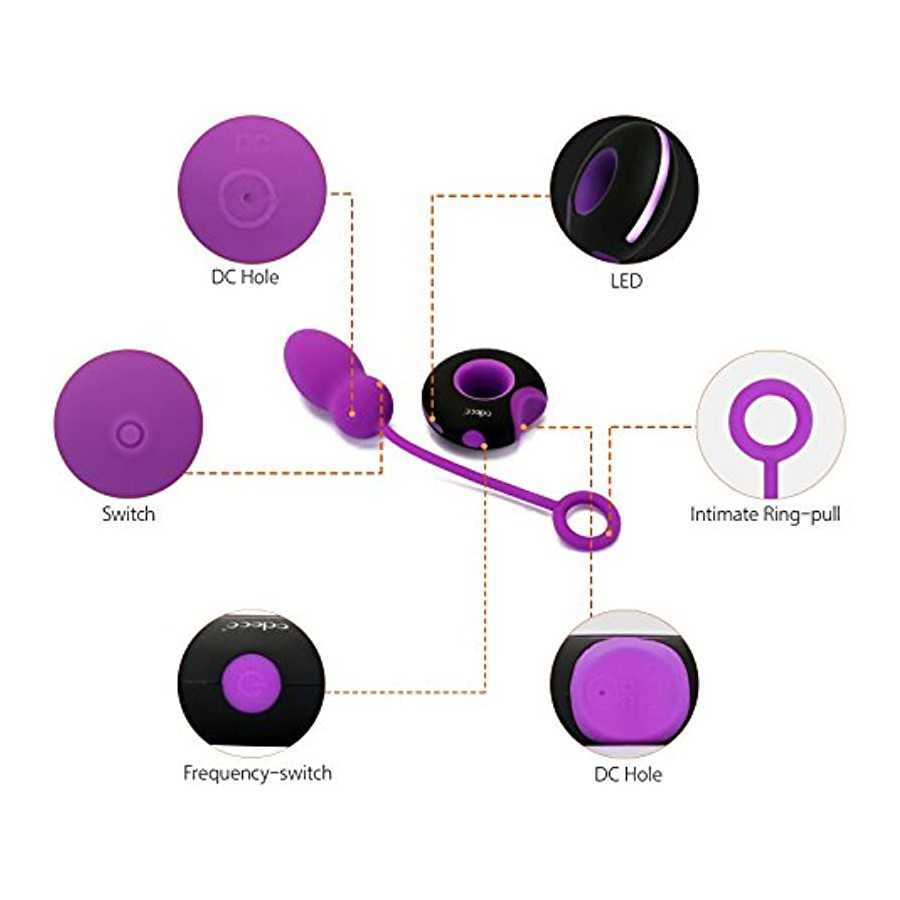 Odeco USB Rechargeable Wireless Remote Control Vibrating Silicone Bullet Egg LED Light 7-Frequency Pleasure Adult Sex Toys Vibe 