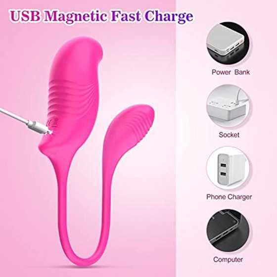 Adult Toys Sex Toys for Women - Clitoral Vibrator G-Spot Vibrator with Vibrating Anal Butt Plug, 2 in 1 Personal Massager with 9