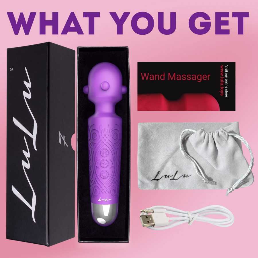 LuLu 7 Powerful Handheld Electric Back Massager for Women - Strong Personal Magic Massage for Sports Recovery, Muscle Aches, & B
