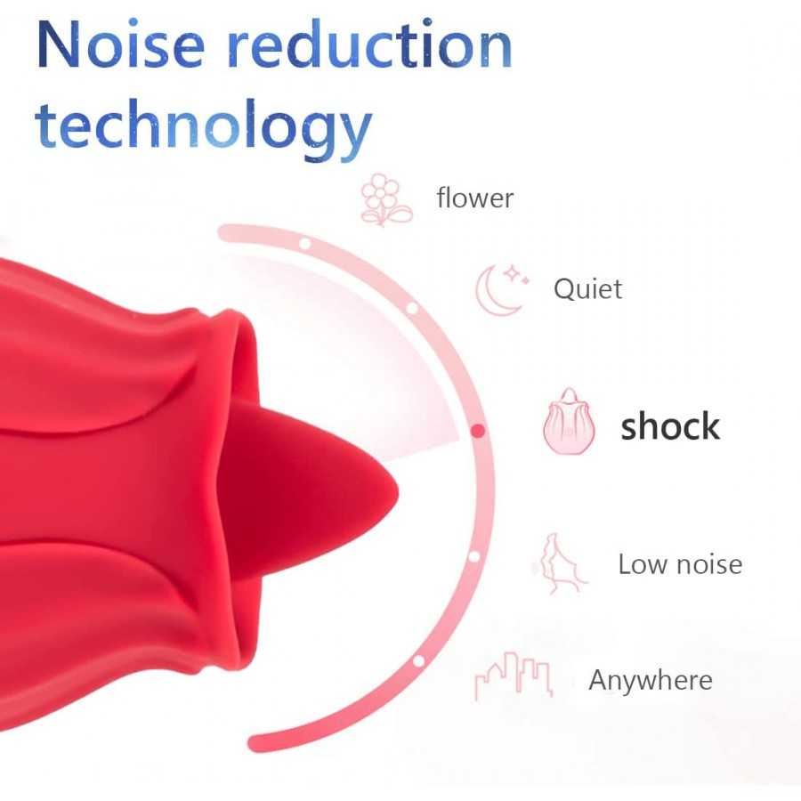 Rose Sex Toy for Women - Woman Pleasure Tongue Licking Mini Clitoral Vibrator Stimulator with 10 Vibrating Pleasure for Clitoris