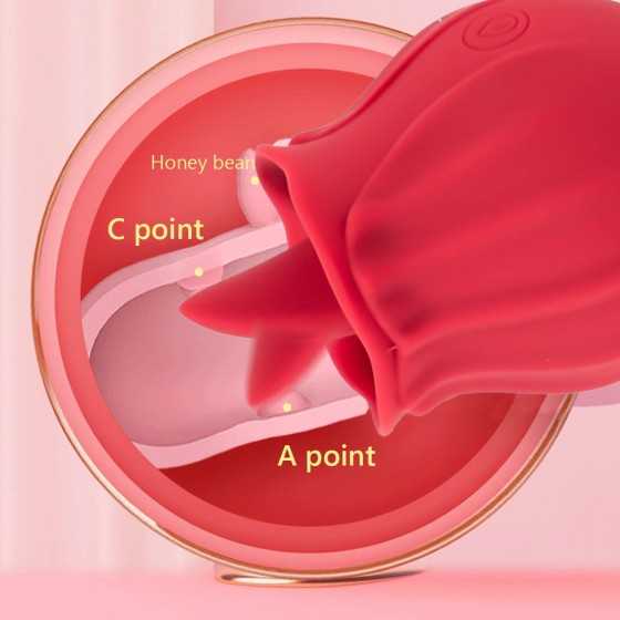 Rose Sex Toy for Women - Woman Pleasure Tongue Licking Mini Clitoral Vibrator Stimulator with 10 Vibrating Pleasure for Clitoris