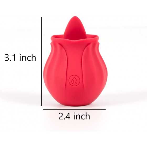 Rose Sex Toy for Women - Woman Pleasure Tongue Licking Mini Clitoral Vibrator Stimulator with 10 Vibrating Pleasure for Clitoris