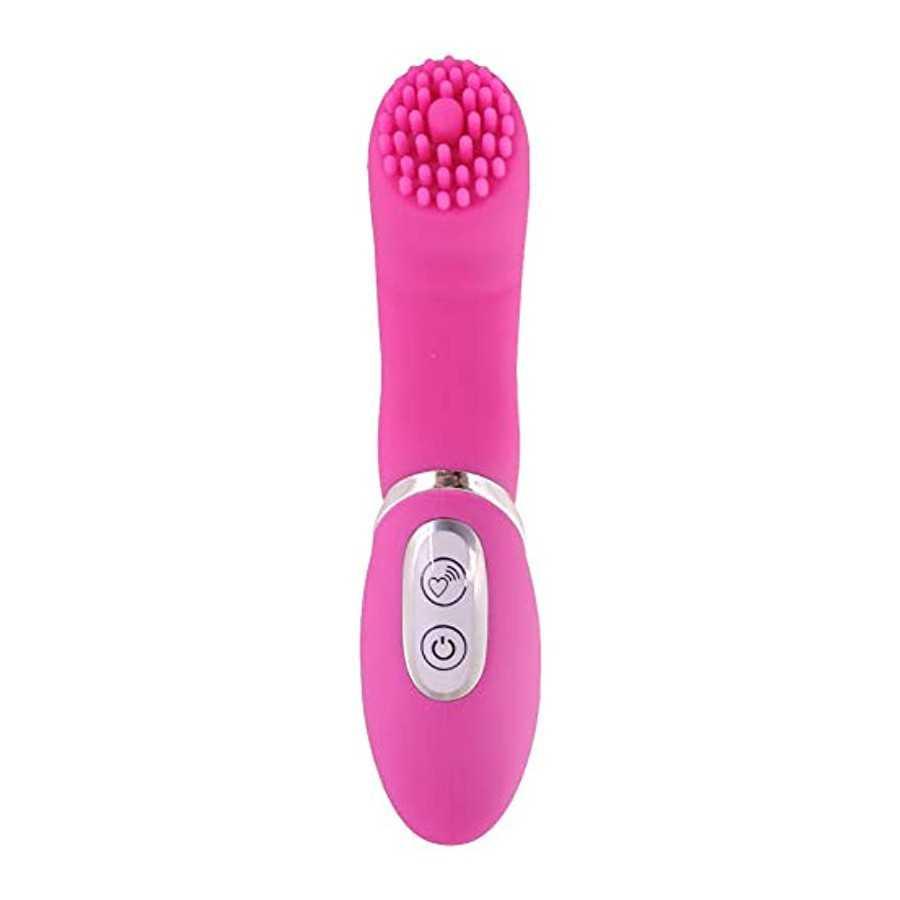 Silicone Clitoral Vibrator with Raised Nubby Ticklers and 7 Powerful Vibrating Functions