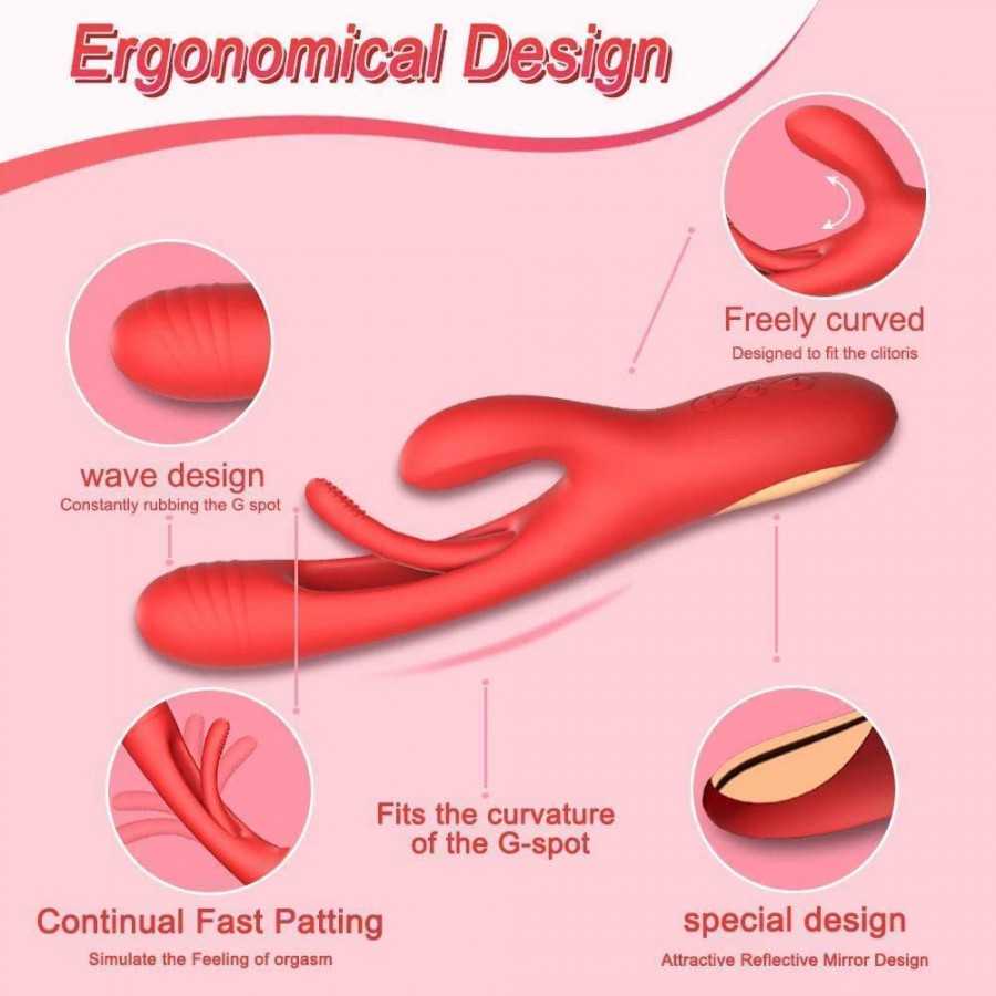 New 2023 Rabbit Tapping G-Spot Patting Clitoral Vibrator for Women Clit Stimulator Powerful Dildo 21 Modes Sex Toys Female Adult
