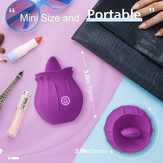 Rose Sex Toy for Woman - Clitoral Rose Sex Stimulator for Women with 9 Tongue Licking & Vibrating Modes, G Spot Rose Vibrators A