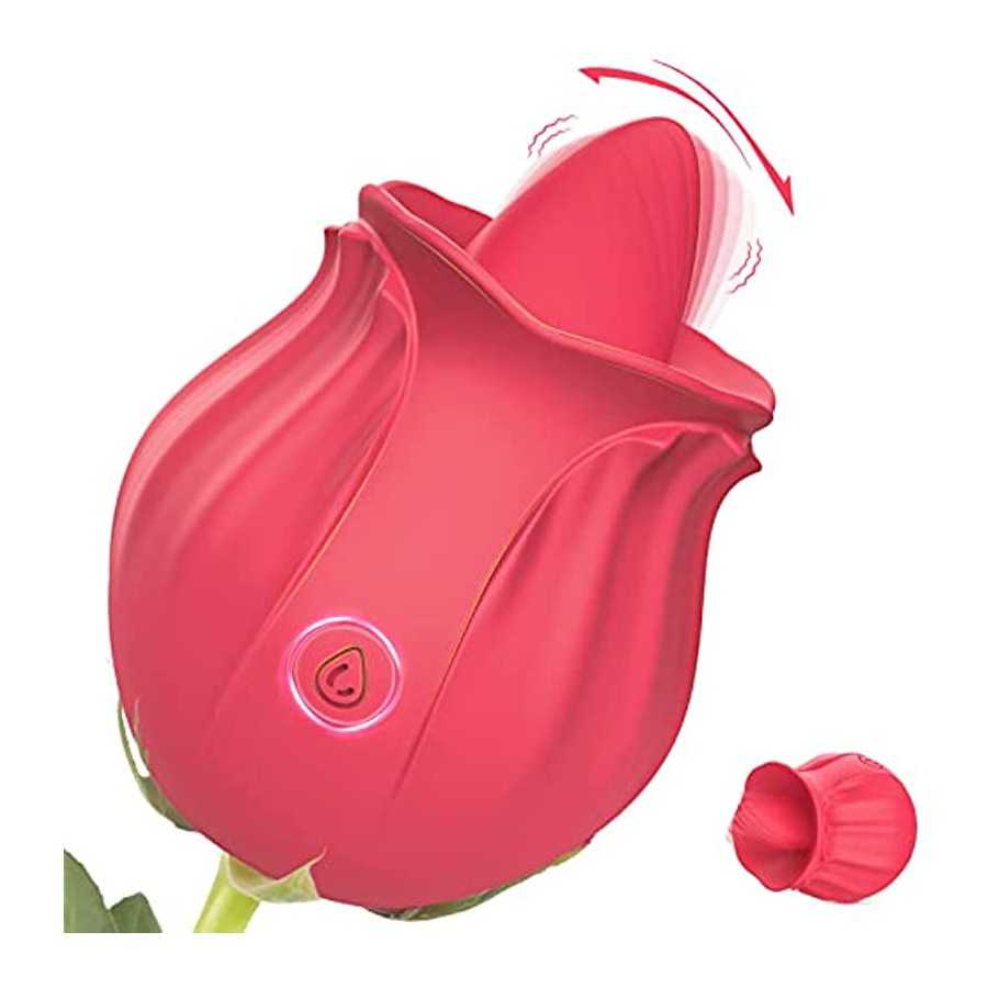 2022 Rose Toy for Women - Small Rose Vibrator Sex Stimulator Personal Massager for Women, Rose Tongue Licking Toy with 10 Modes,