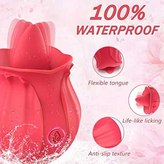 2022 Rose Toy for Women - Small Rose Vibrator Sex Stimulator Personal Massager for Women, Rose Tongue Licking Toy with 10 Modes,