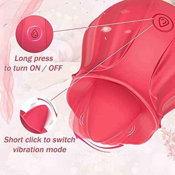 2022 Rose Toy for Women - Small Rose Vibrator Sex Stimulator Personal Massager for Women, Rose Tongue Licking Toy with 10 Modes,