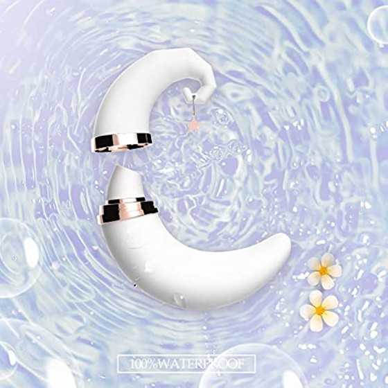 Moon Vibrator for Female,2 in 1 Air Pulse Clitoral Nipple Stimulation Massager,Suitable for Women and Couples G-Spot Pleasure