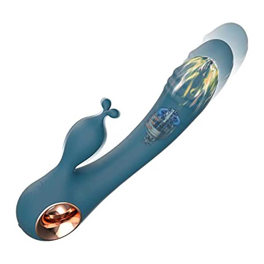 Rabbit Vibrator Sex Toys for Women, G Spot Vibrator Dildo with Bunny Ears 10 Vibrations and One-Click Enhanced Mode, Waterproof 
