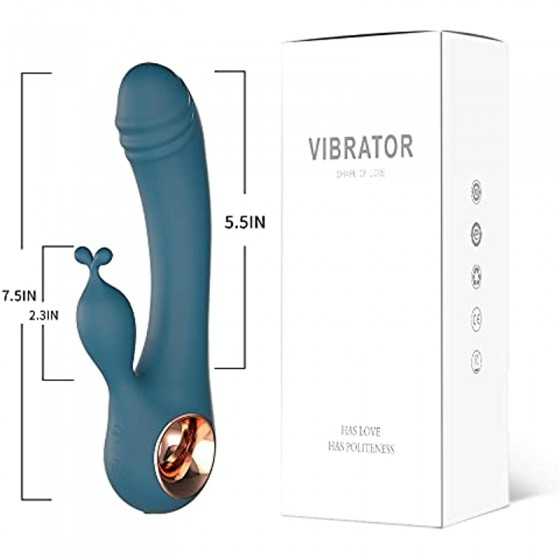Rabbit Vibrator Sex Toys for Women, G Spot Vibrator Dildo with Bunny Ears 10 Vibrations and One-Click Enhanced Mode, Waterproof 