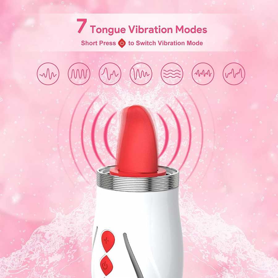 Begonia Angel Rose Toys for Women Sucking Vibrator with Tongue Rechargeable Clitoral Nipple Stimulator Adult Sucker Sex Toy (Sho