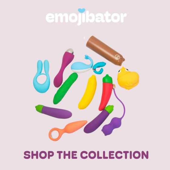 Emojibator | Eggplant Personal Massager | 10 Vibration Settings | Waterproof Vibrator | Medical Grade Body Safe Silicone | AAA B