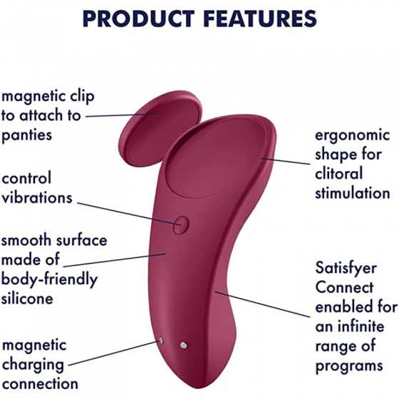 Satisfyer Sexy Secret Panty Vibrator with App Control - Vibrating Clitoris Stimulator, Compatible with Satisfyer App, Waterproof