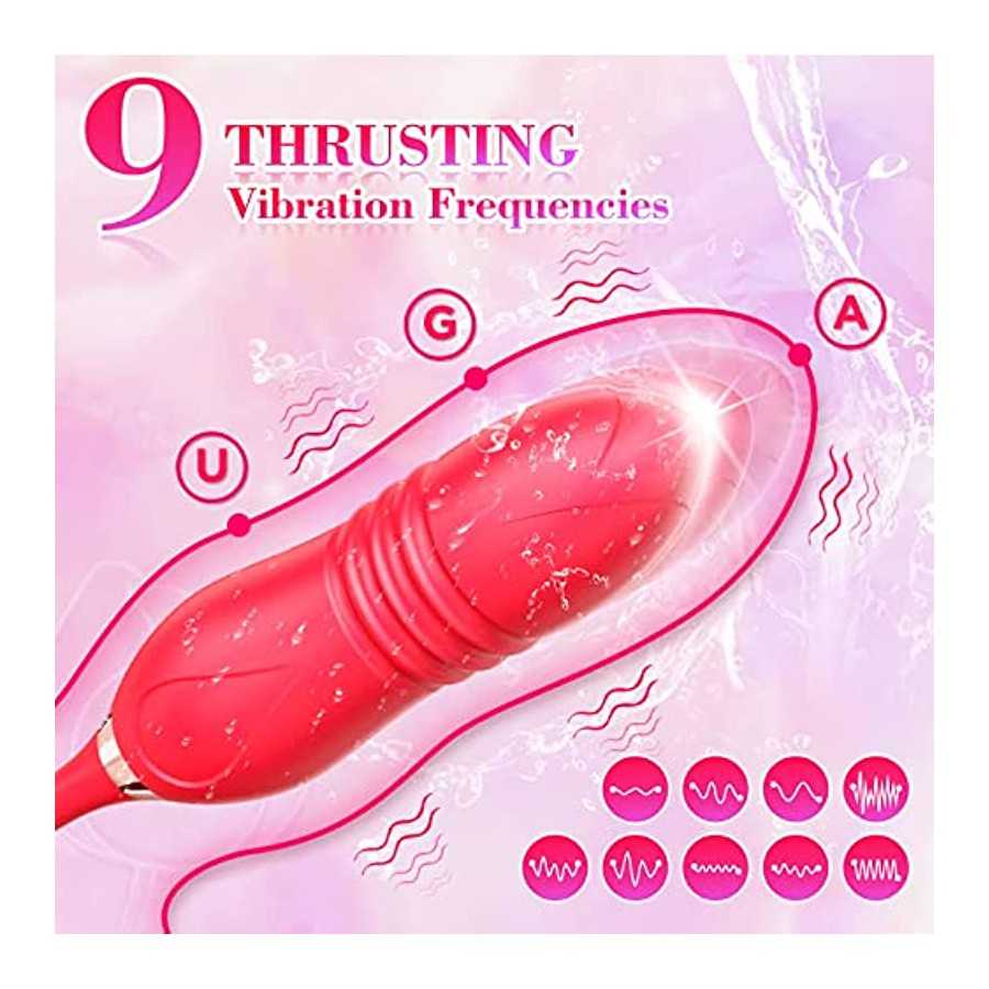Rose Toy Vibrator for Woman，3 in 1 Clitoral Tongue Vibrator Sex Toys with 9 Vibration Modes，Adult Women Sex Toy for Nipple Clit 